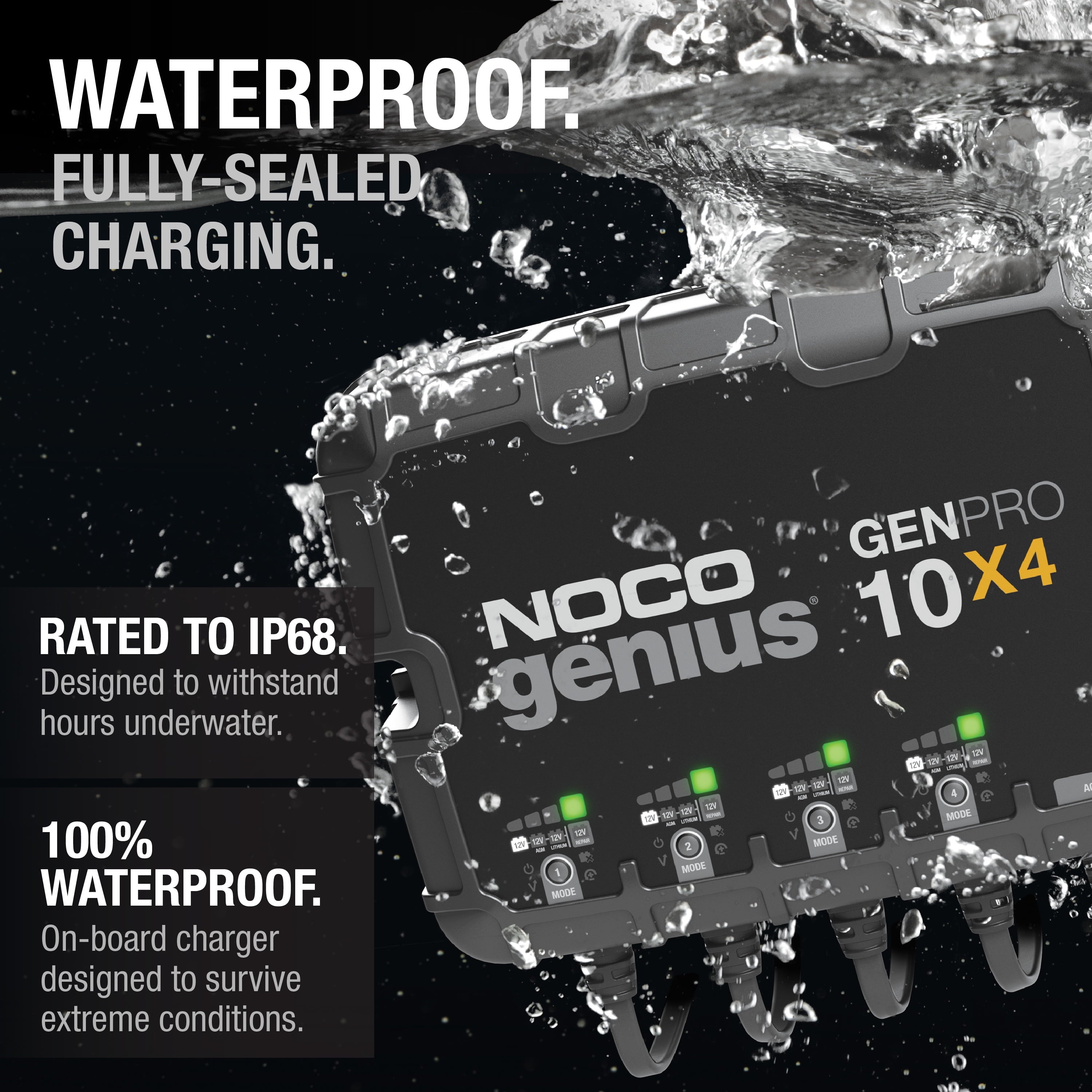 NOCO Genius GENPRO10X4 4-Bank 40A (10A/Bank) 12V Onboard Battery Charger