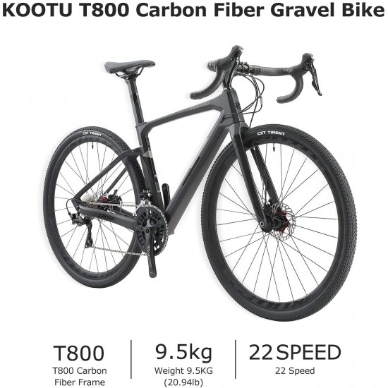 Carbon Road Bike, 700C Gravel Bike for Men, Disc Brake Carbon Fiber Racing Bicycle with 105 R7000 22S Contineltal Tire