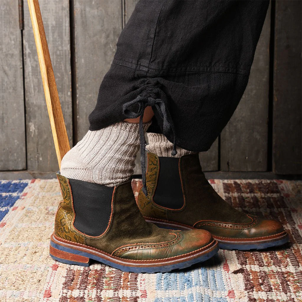 Long Shoe Horn with Leather Strap