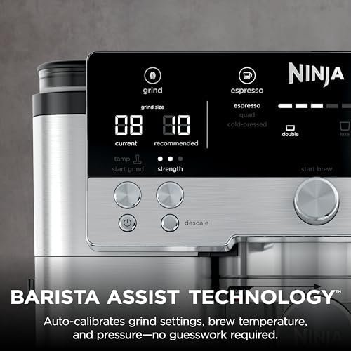 3-in-1 Espresso, Drip Coffee and Cold Brew Machine | Intergrated Coffee Grinder, Milk Frother, Assisted Tamper & Built-In Espresso Accessory Storage | Stainless Steel