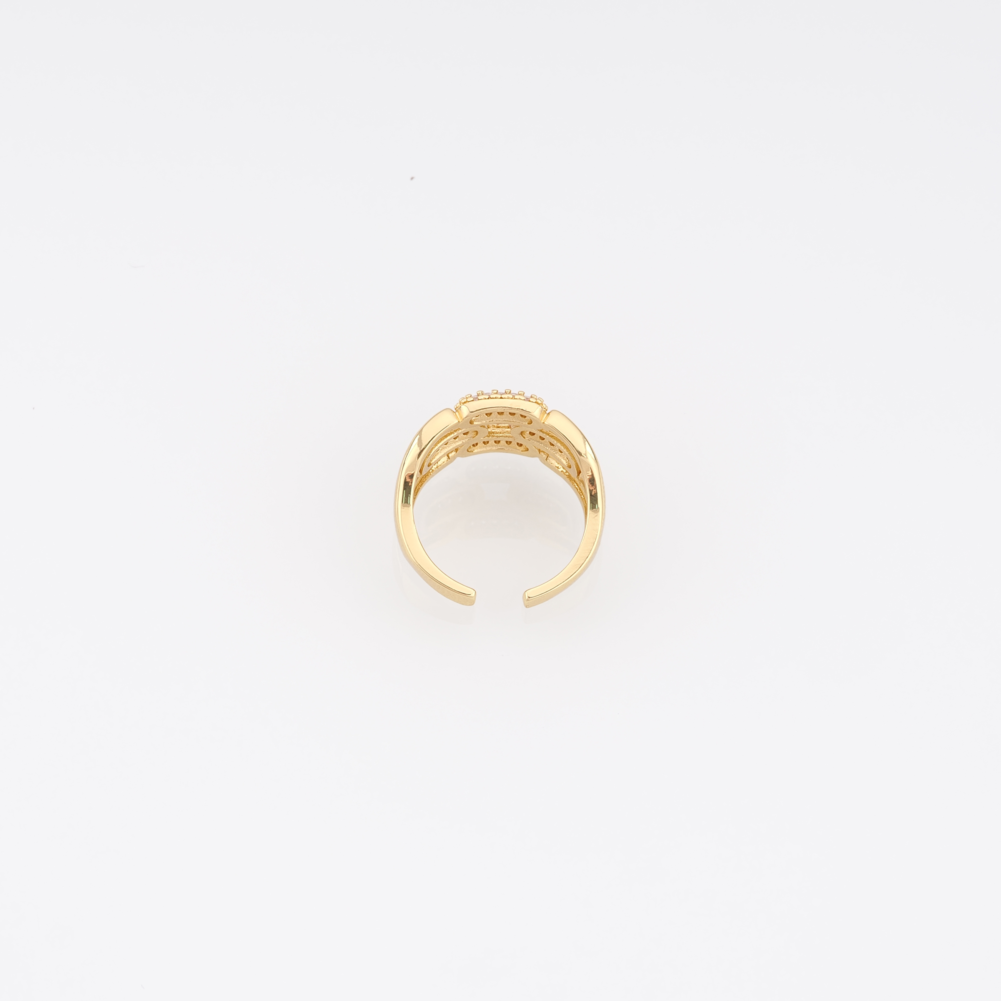 18K Gold Filled Wide CZ Ring,Dainty Zirconia Ring,Adjustable Ring,Minimalist Ring,Open Ring
