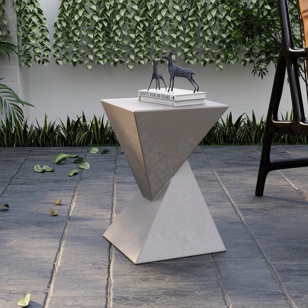 Modern Square Side Table in Fiberstone Glint Series by LeisureMod