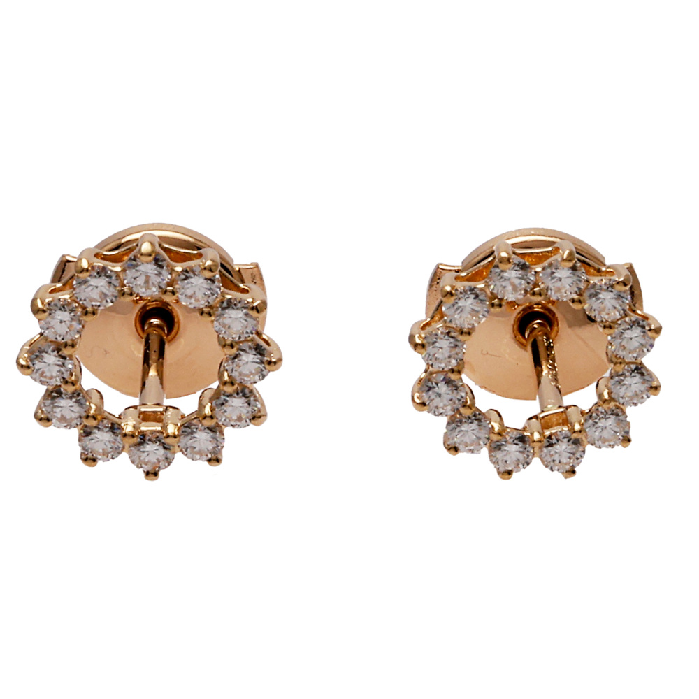 Tiffany & Co. Open Circle Earrings 18K Rose Gold Diamond 60573174