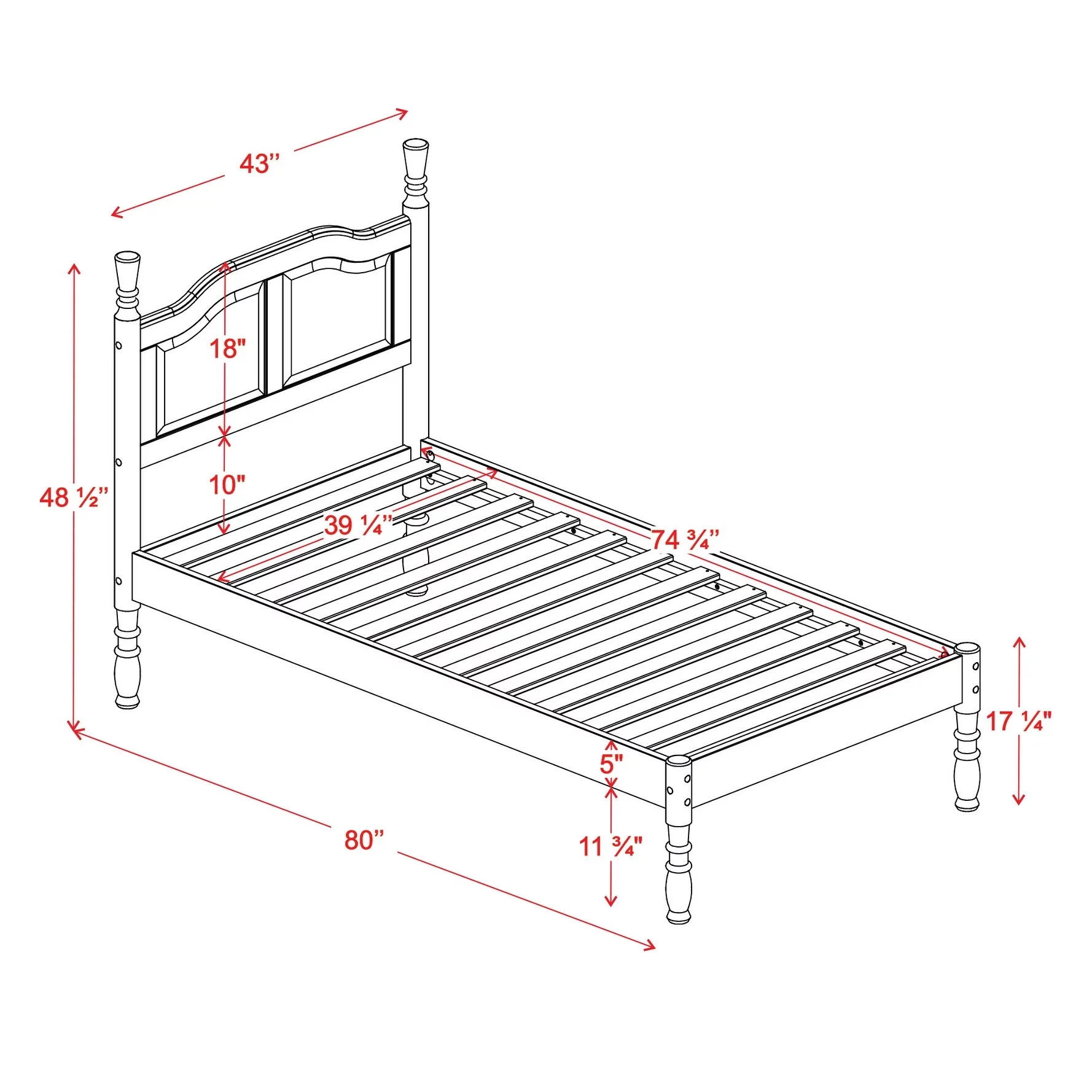 Palace Imports, Inc Palace Imports 100% Solid Wood Kyle Platform Bed Mocha - Twin