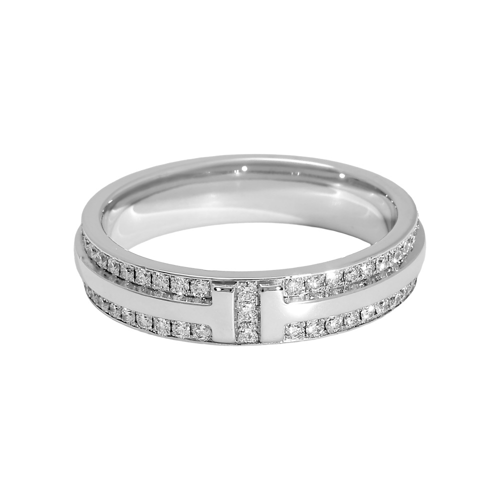 Tiffany & Co. Tiffany T Ring 18K White Gold Diamond