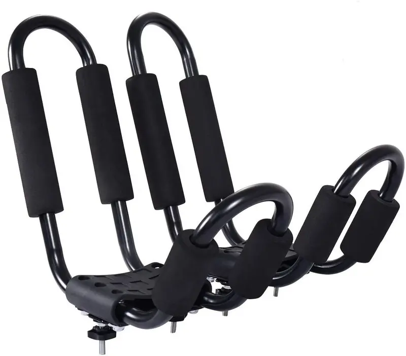 Universal J-Bar Kayak Roof Rack System – Includes 2 Pairs & 4 Heavy-Duty Tie-Down Straps