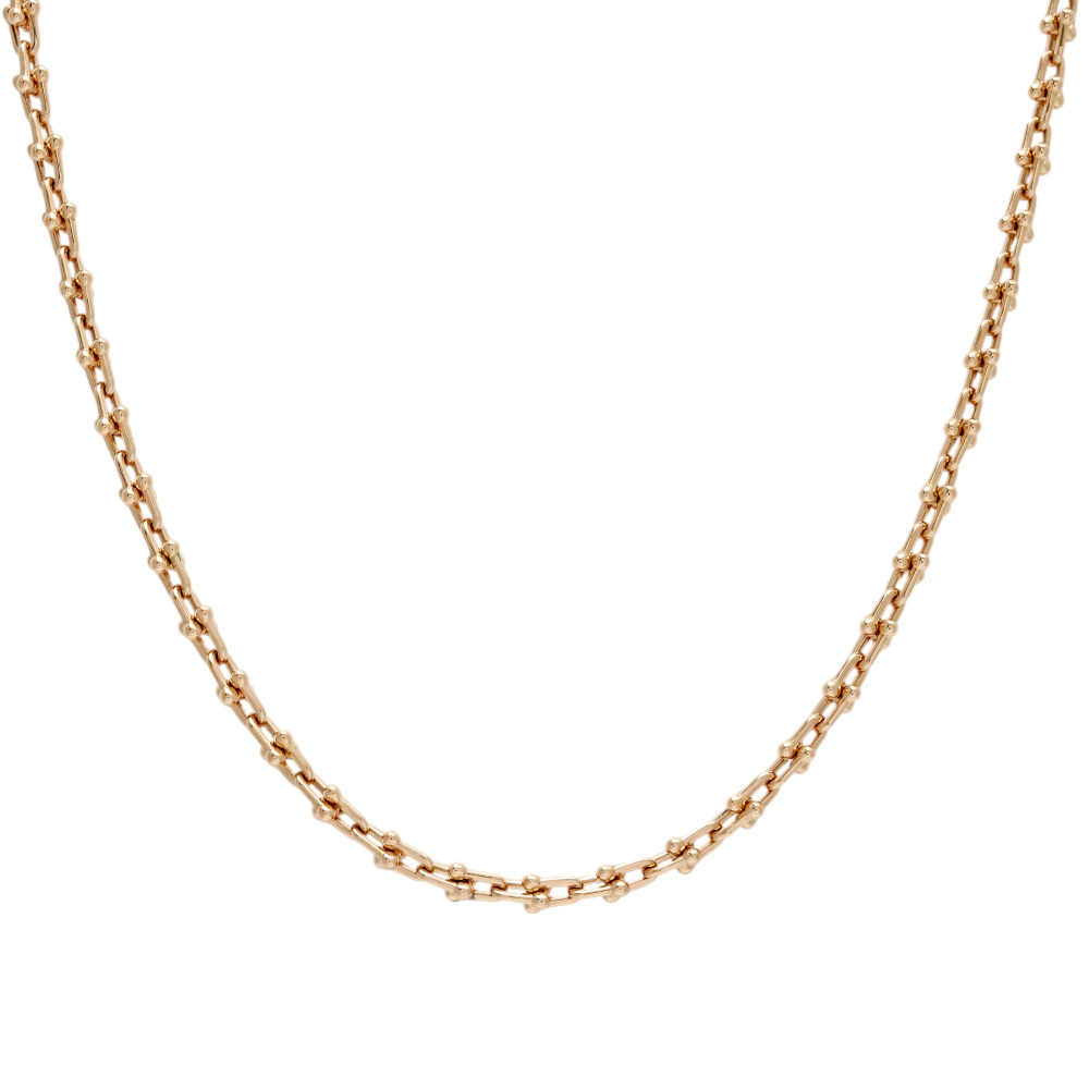 Tiffany & Co. Hardware Microlink Necklace 18K Rose Gold 73584477