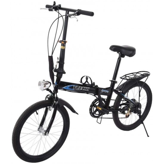 Urban Commuters for Adult Men Women Student,Leisure 20in 7 Speed ​​City Folding Mini Compact Bike Bicycle with Headlight,44T Chainring,Alloy Handlebars,Outdoor Road Bike Mountain Bike for Men Women