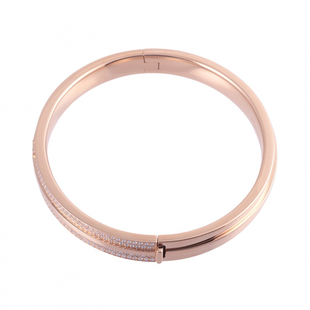 Tiffany & Co. Tiffany T Two Hinge Diamond Bracelet 18K Rose Gold