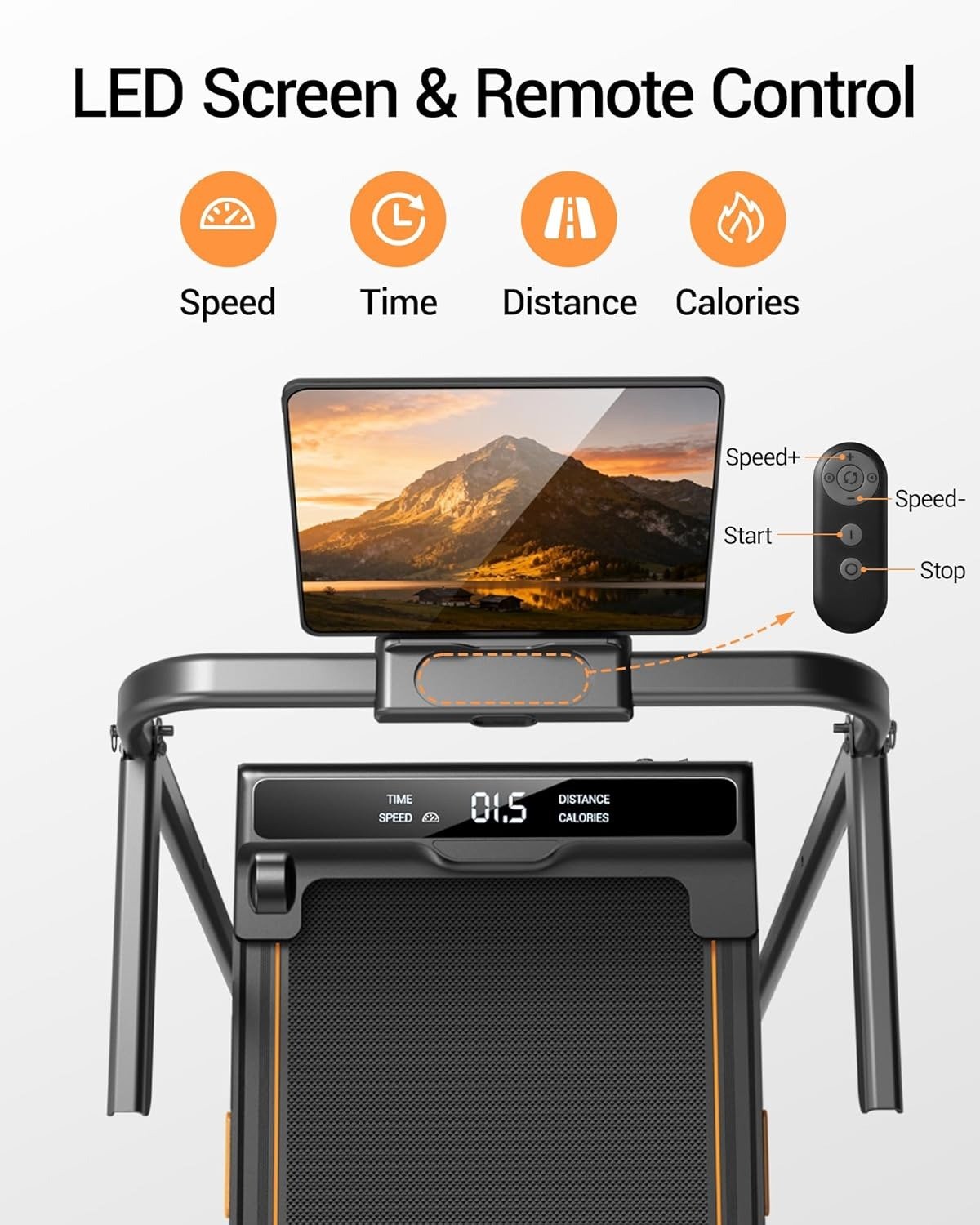 4-in-1 Under Desk Treadmill with Handles, Foldable Treadmill with 2.5 HP Quiet Brushless, 330 LBS Capacity
