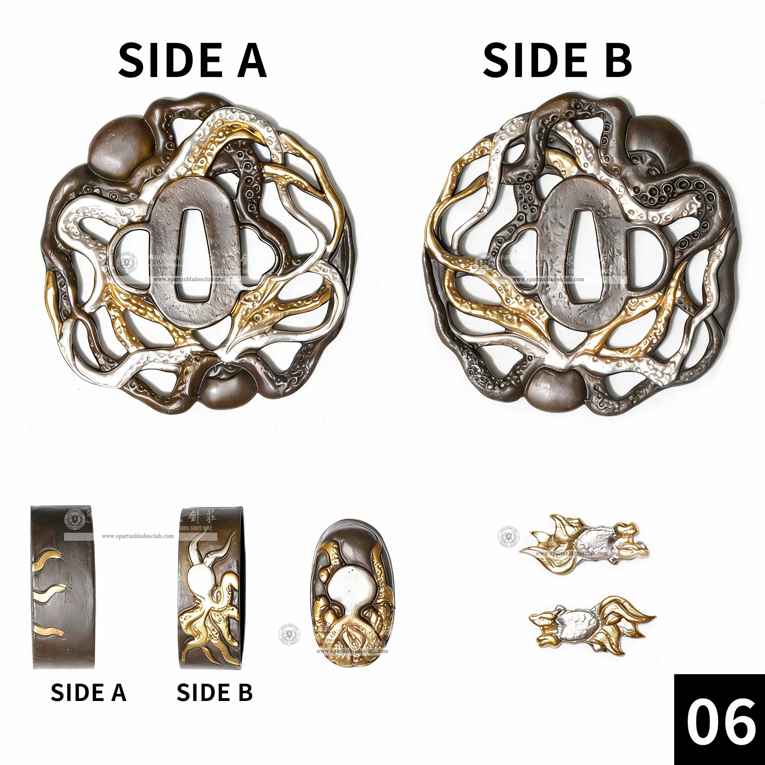 Custom Your Katana | Animal | Complete Set Fittings (Brass Gilded) | Spartan Blades Club | CHEN'S SWORDS 1892 - Spartan Blades Club - 陳氏劍莊1892