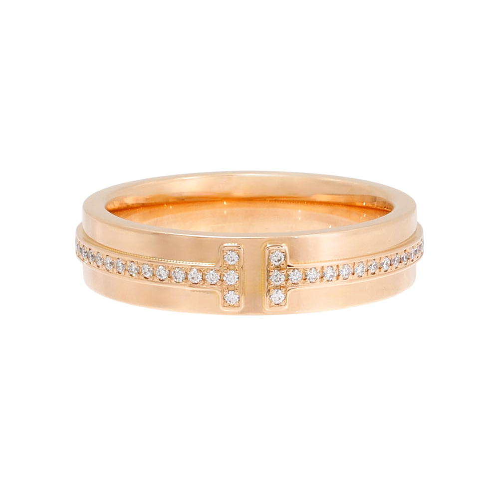 Tiffany & Co. Tiffany T Narrow Diamond Ring 18K Rose Gold 60151412