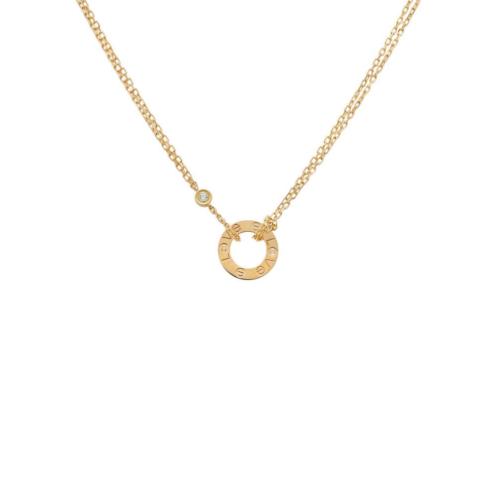 Cartier Love 2 Diamonds Necklace 18K Yellow Gold Diamond B7219500