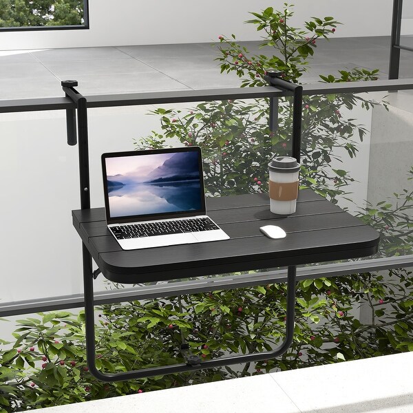 Folding Hanging Table Outdoor Railing Table with Adjustable Height