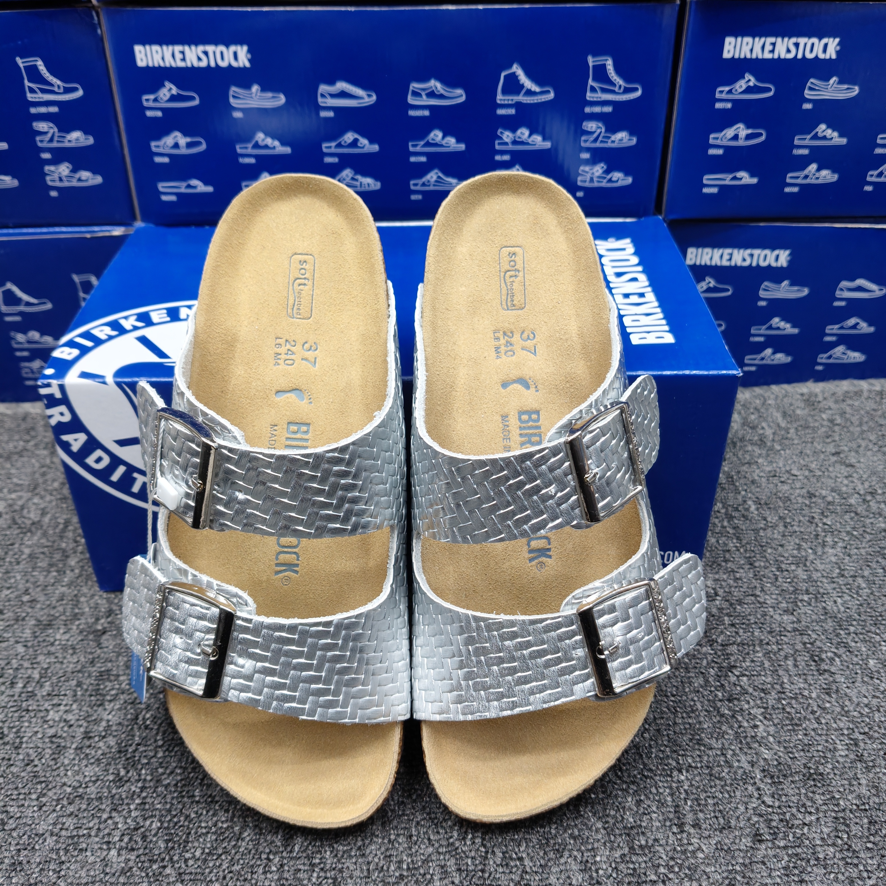 Birkenstock Arizona Leather Embossed Casual Sandals