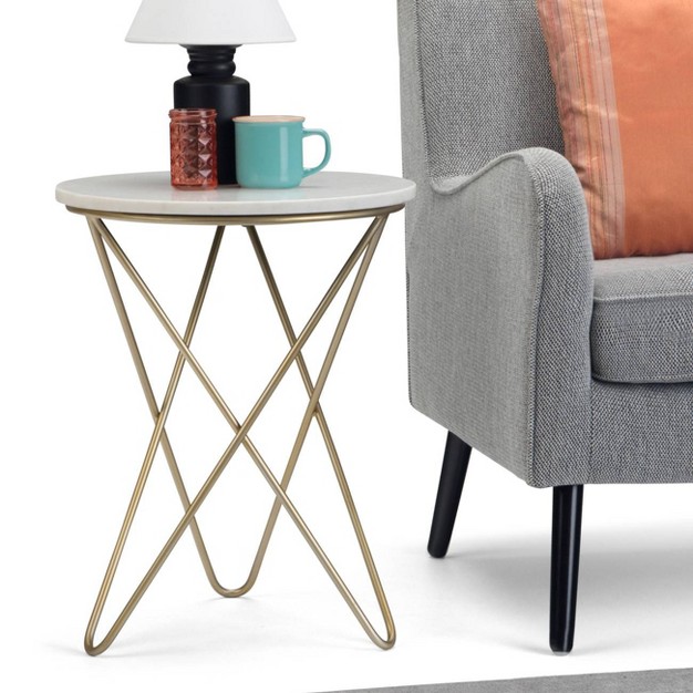 Rivley Accent Table White gold Wyndenhall