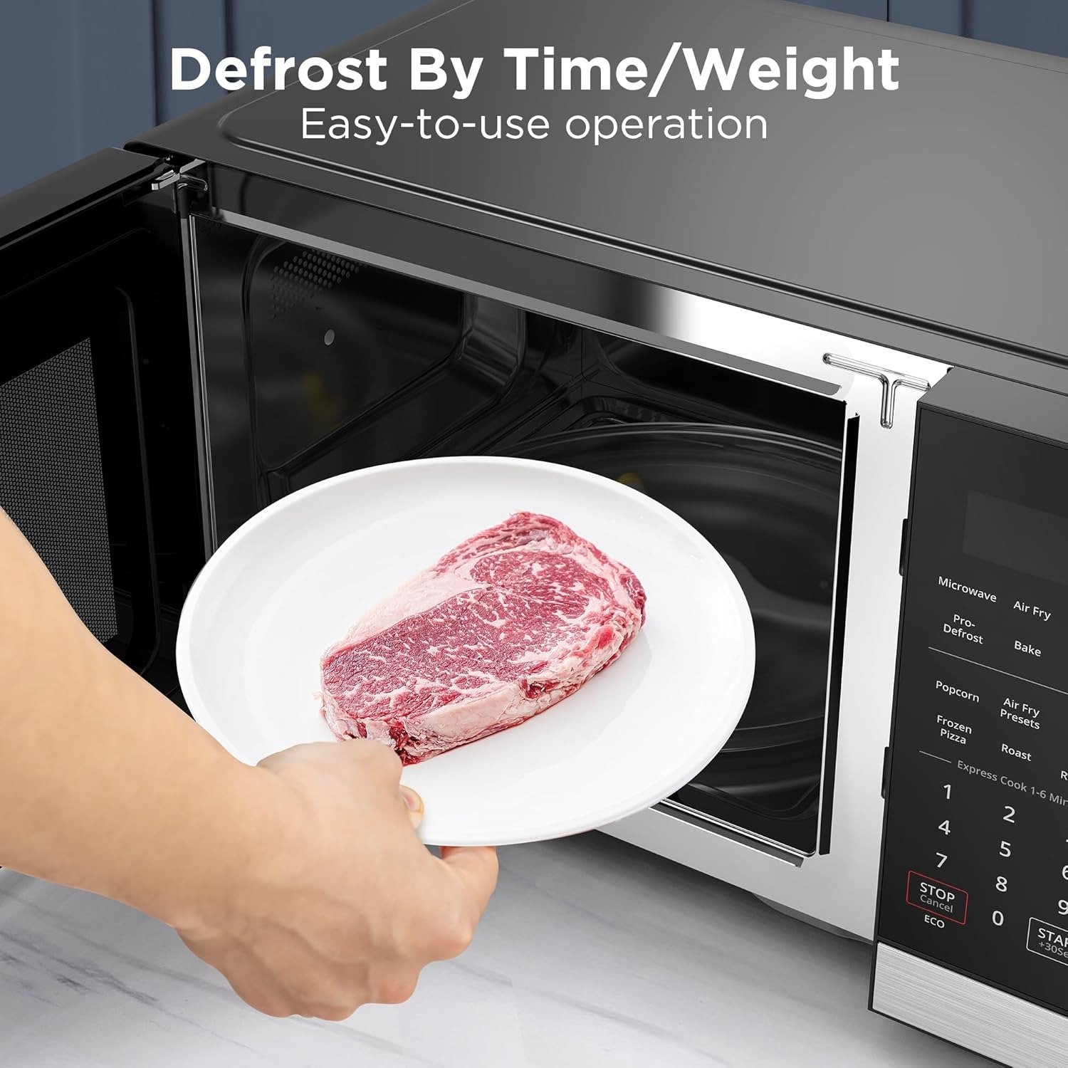 5-in-1 Countertop Microwave Air Fryer 0.9 Cu Ft 900W Stainless Steel