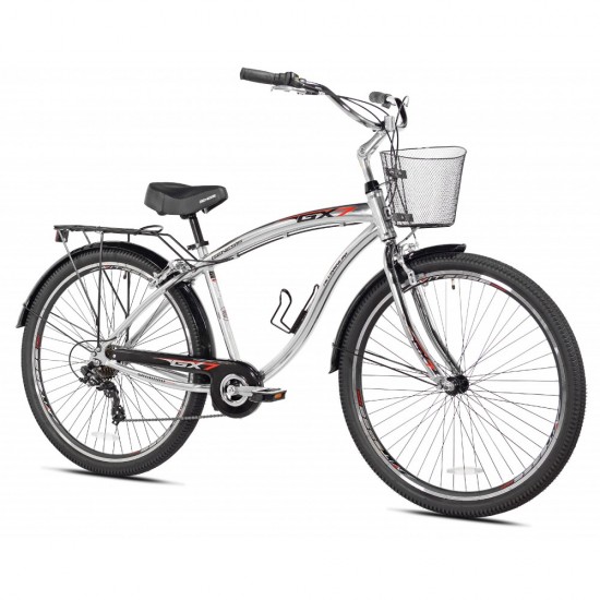 29″ Men’s, GS7 Multi-Speed Cruiser Bike, Silver