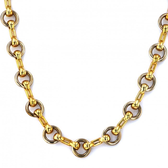 Cartier Yellow Gold K18YG Stainless Necklace 18K Yellow Gold & Stainless Steel