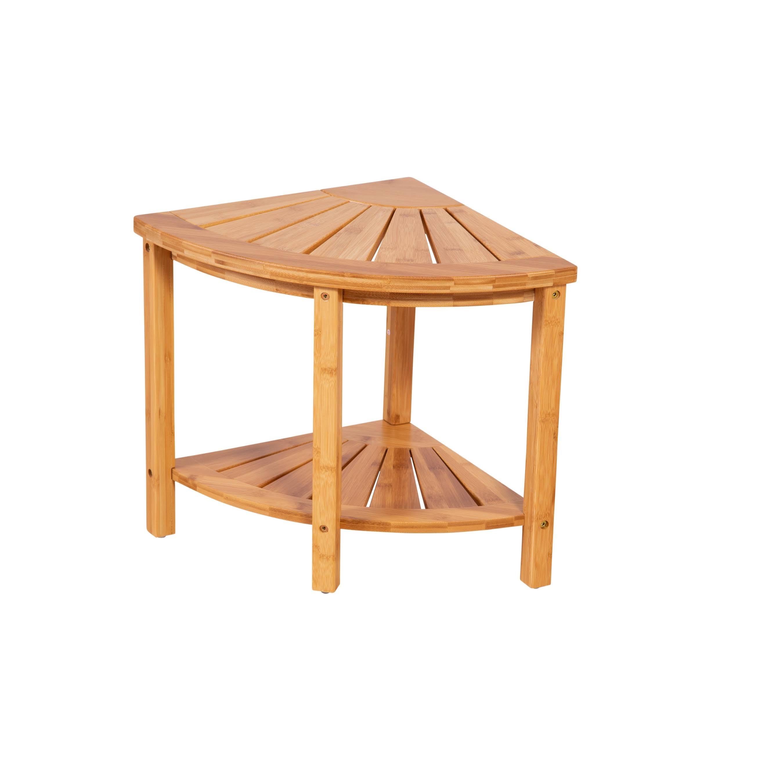Solid Bamboo Spa Style Corner Bench - Caramel