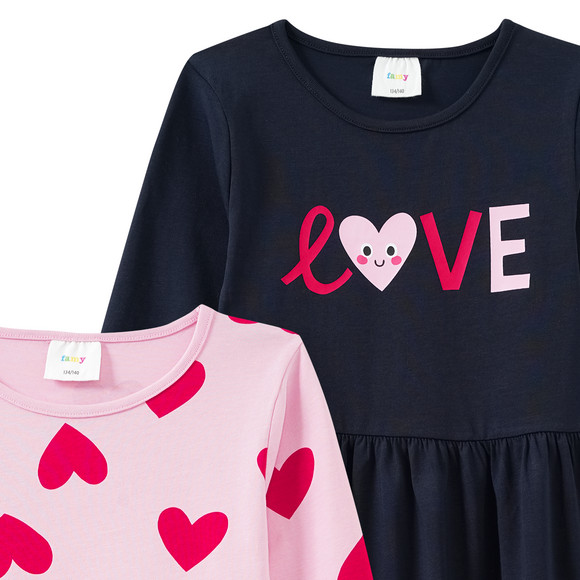Famy 2 Mädchen Kleider mit Prints