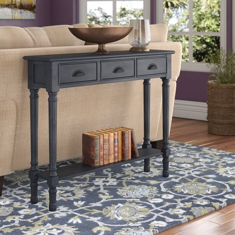 Burlington 3-Drawer Wood Console Table, 39.5x22 Wide - Sahara