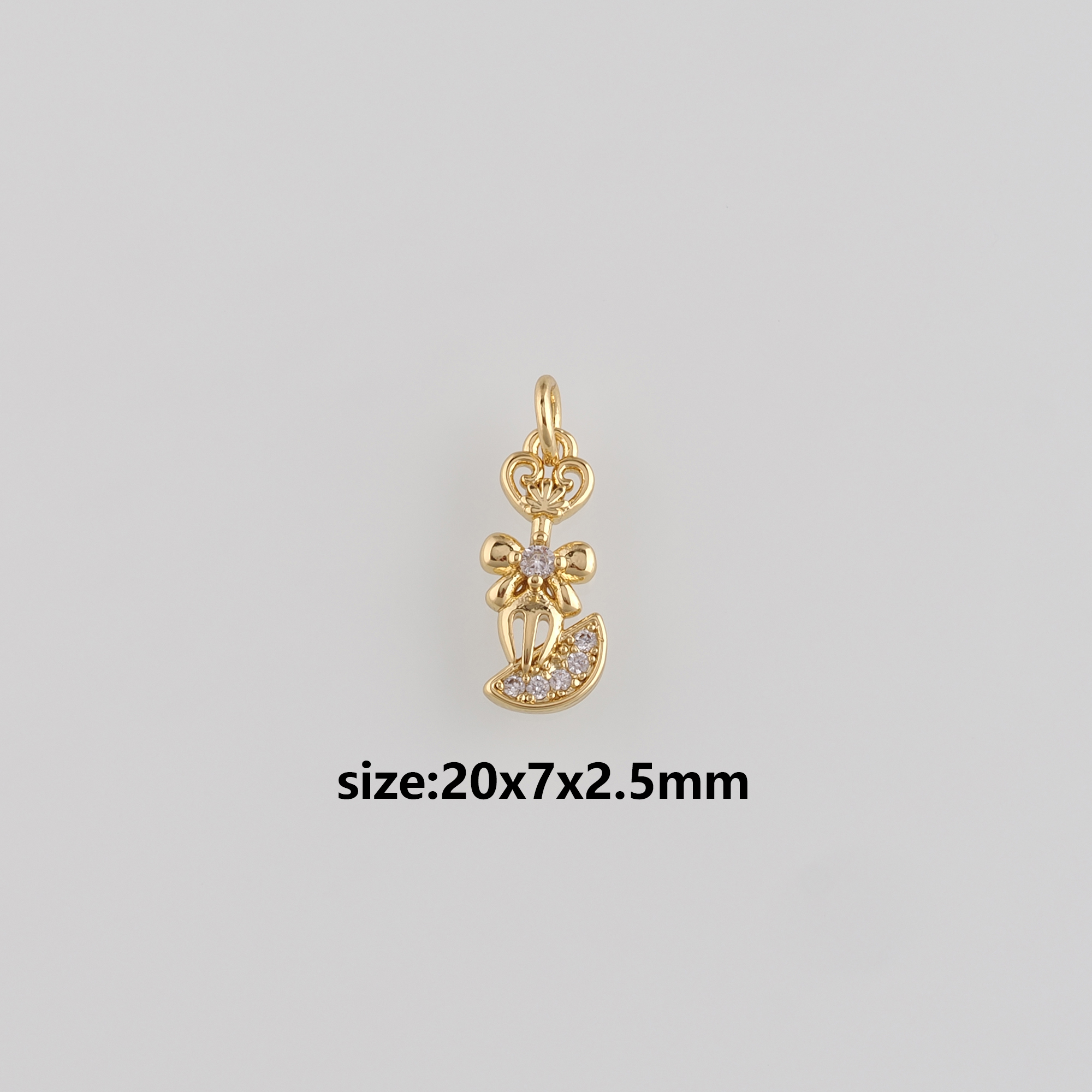 18K Gold Filled Fork Pendant,Tableware Charm,CZ Micro Pave Fork Earrings Necklace for DIY Jewelry Making Supply