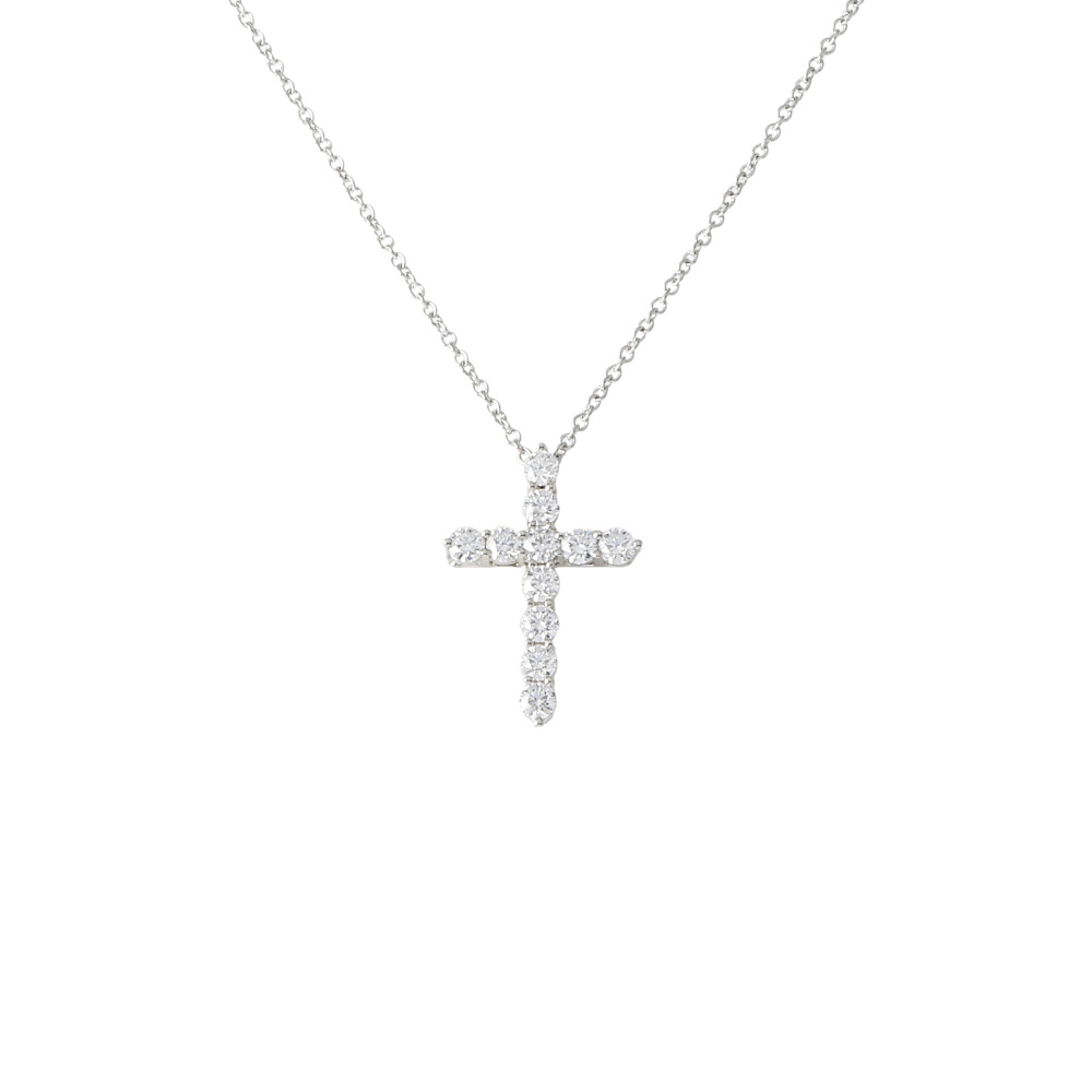 Tiffany & Co. Cross Diamond Necklace Platinum 60007429