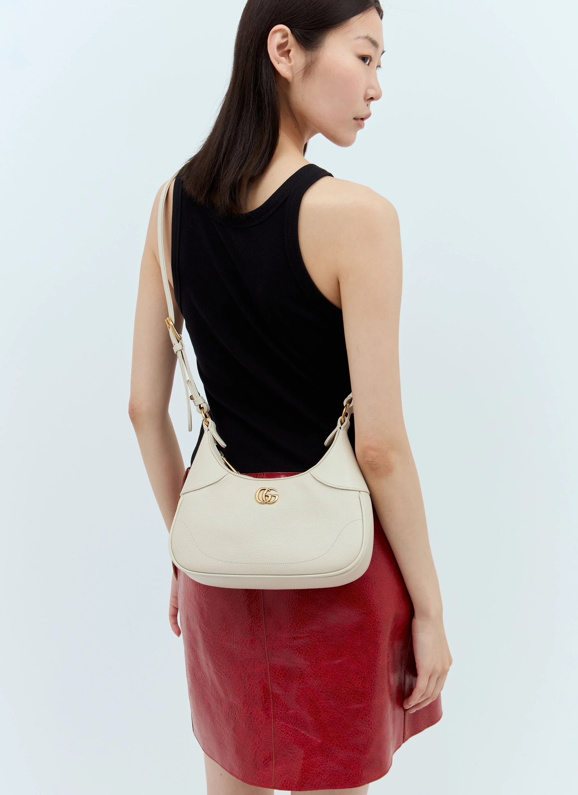 Gucci Aphrodite Small Leather Shoulder Bag – White