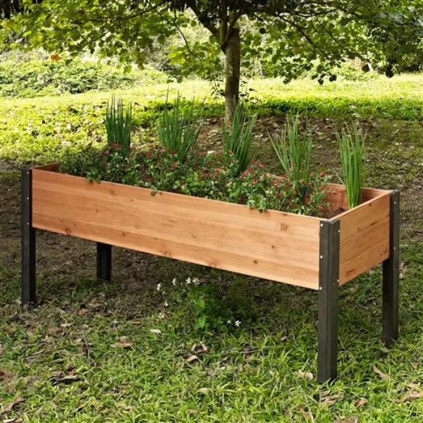 Premium Elevated Raised Garden Bed – 70″ x 24″ x 29″ Heavy-Duty Planter Box for Patios & Decks