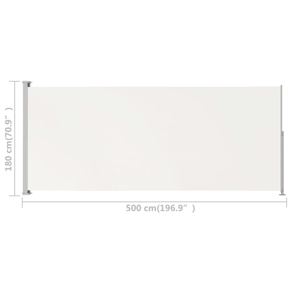 vidaXL Patio Retractable Side Awning 70.9x22x196.9x22 Cream