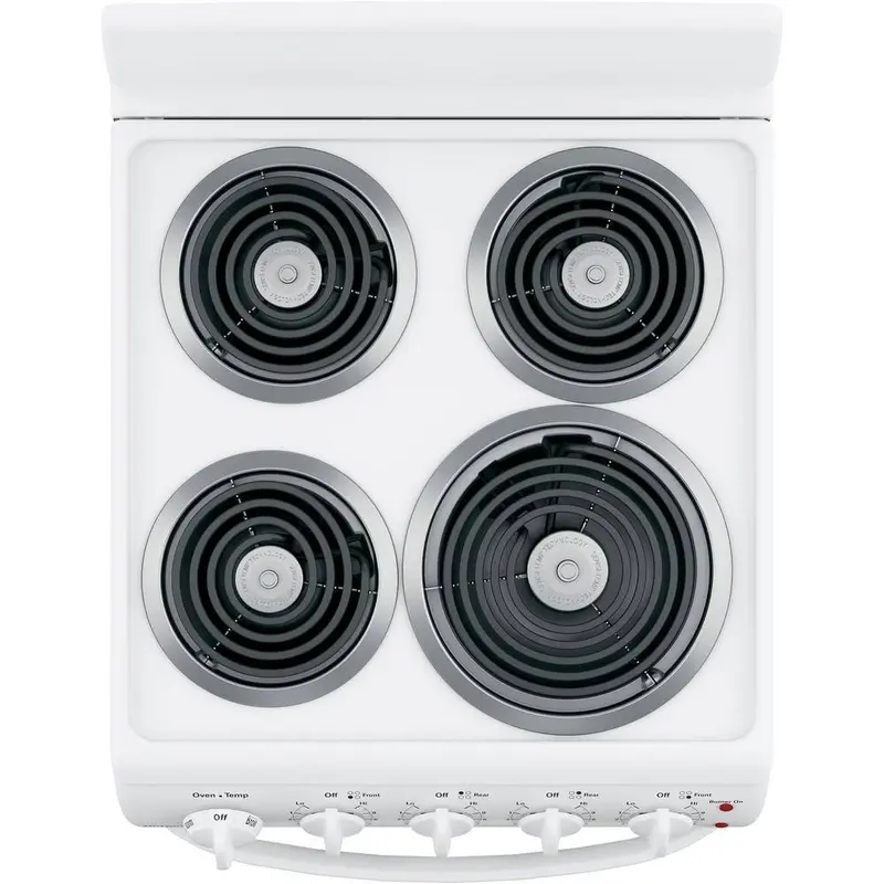 White 20-Inch 4-Burner Electric Range – Freestanding Smoothtop Oven