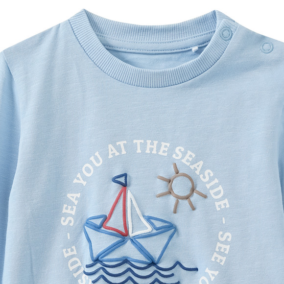 Topomini Baby Langarmshirt mit Schiff-Print