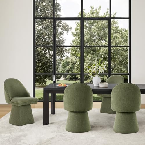 Swivel Dining Chairs Modern Desk Chair Upholstered Linen Fabric Side Chair for Kitchen Dining Room Bedroom,Khaki,1 Box