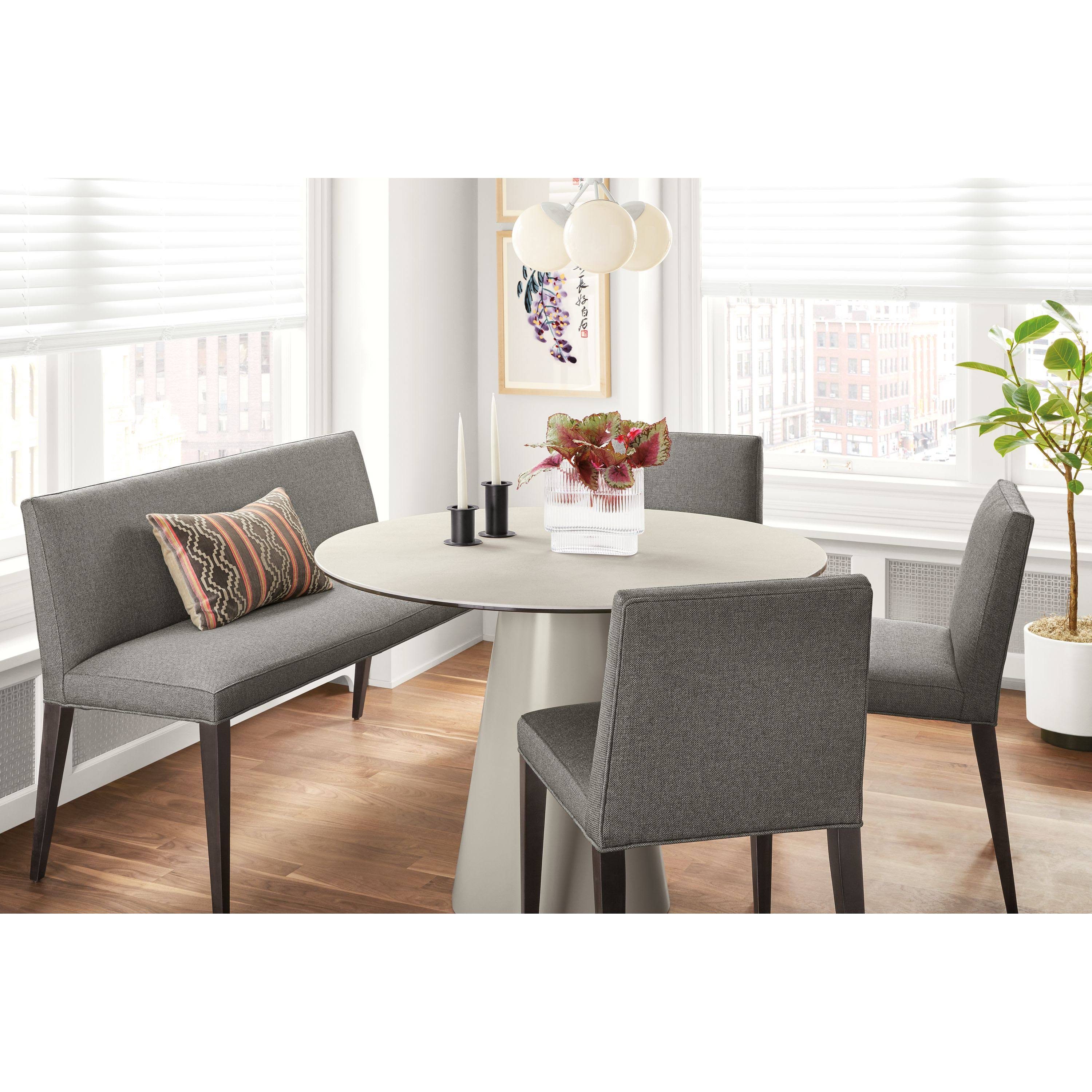 Room u0026 Board | Modern Decker 36 Diameter Round Table | Clear Tempered Glass Top