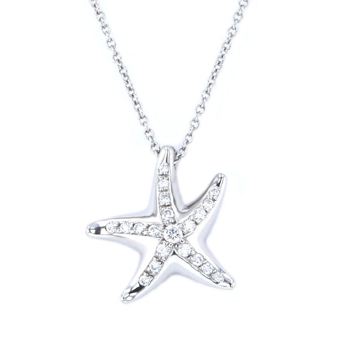Tiffany & Co. Tiffany Starfish PT950 Necklace Platinum Diamond