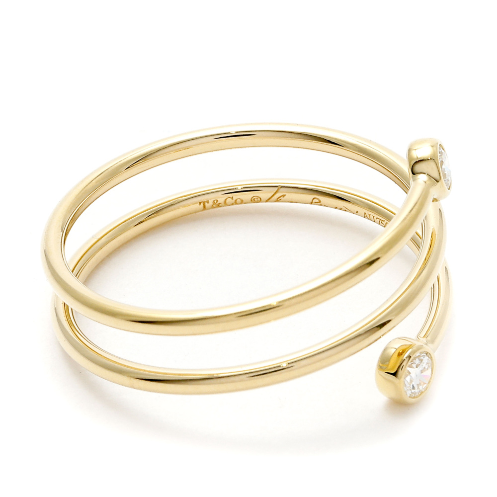 Tiffany & Co. Elsa Peretti Diamond Hoop Ring 18K Yellow Gold 60409129