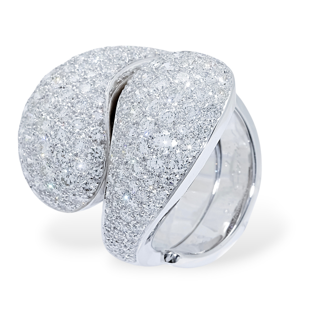 Cartier Yin Yang Ring 18K White Gold Diamond