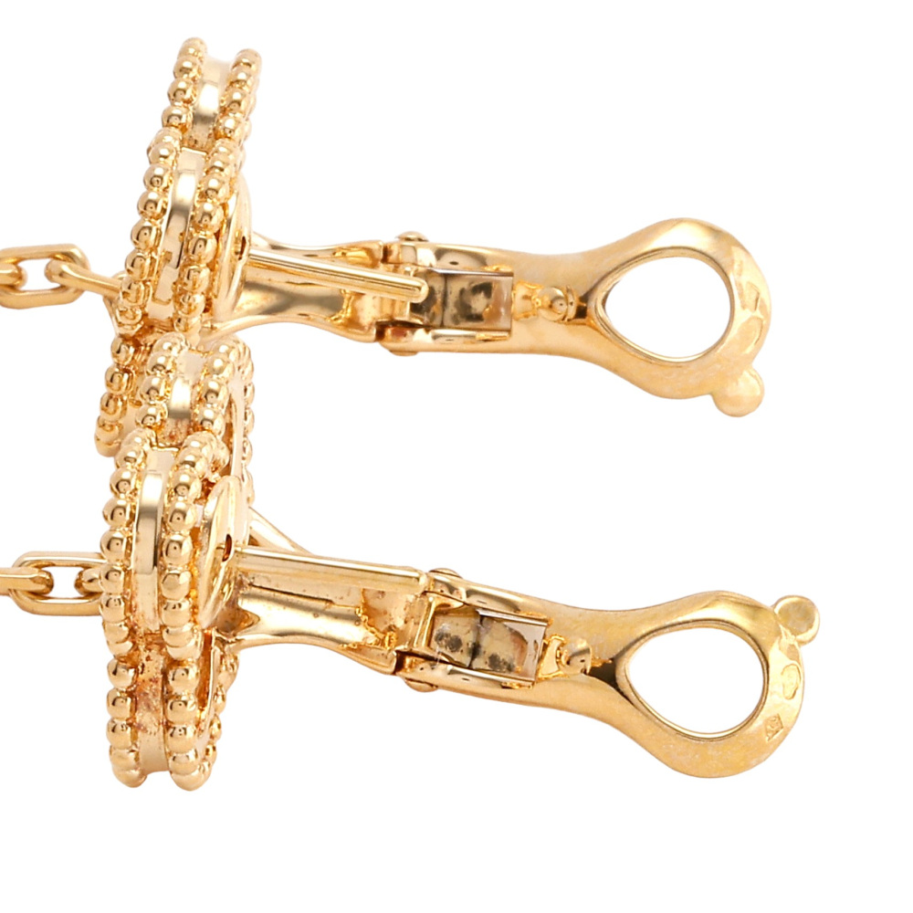 Van Cleef & Arpels Lucky Alhambra 2 Motifs Earrings 18K Yellow Gold VCARD79800