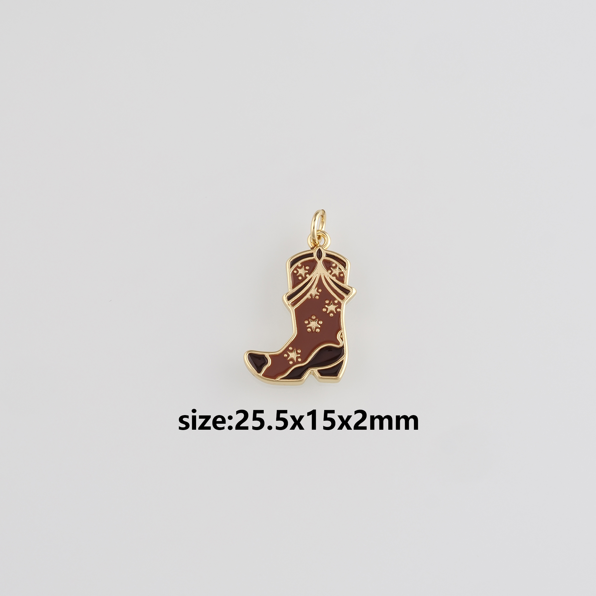 18K Gold Filled Cowboy Boots Pendant,Enamel Shoe Charm Earrings Necklace for DIY Jewelry Making Supply