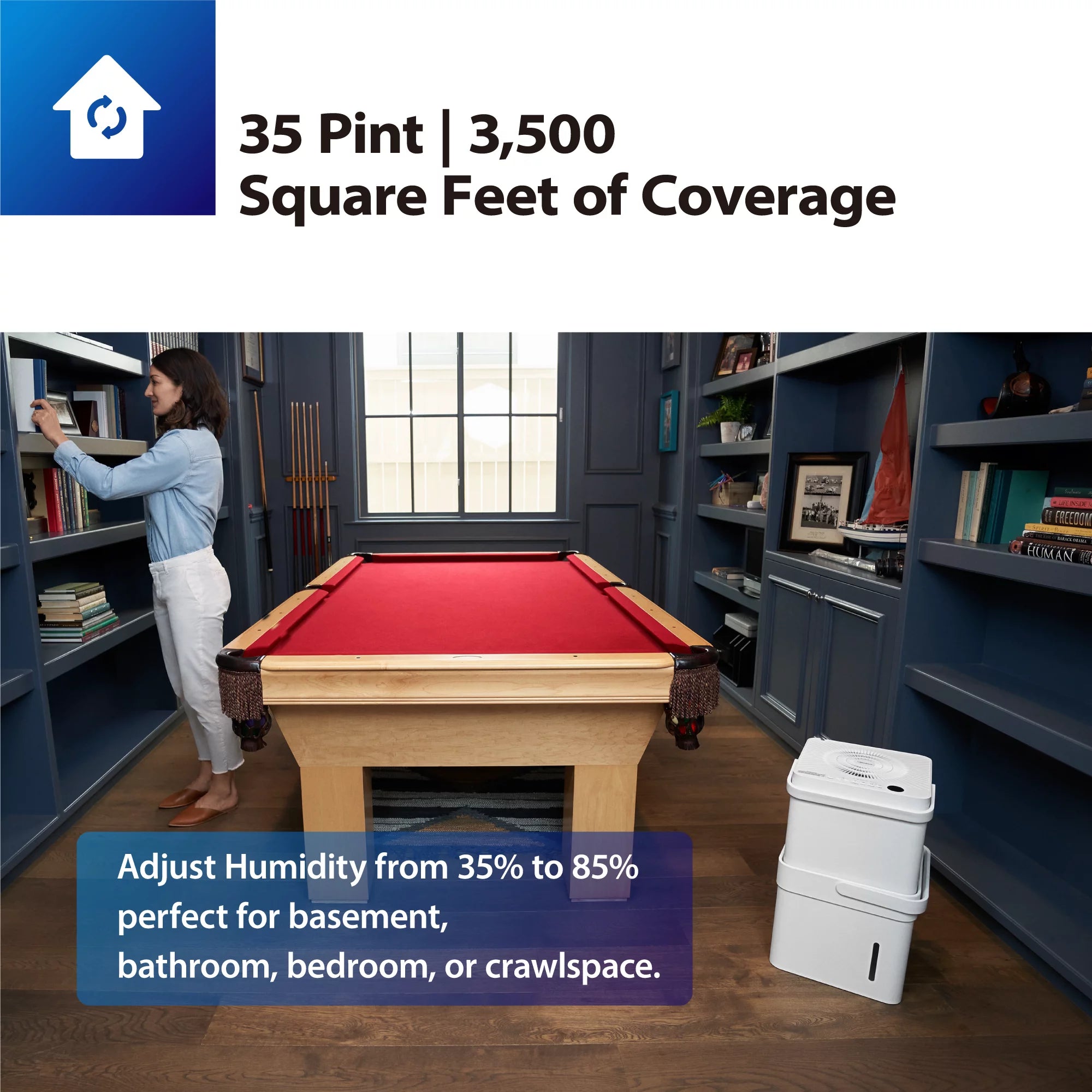 Midea Cube 20-Pint Smart WiFi Dehumidifier， Coverage up to 2，000 sq. ft.