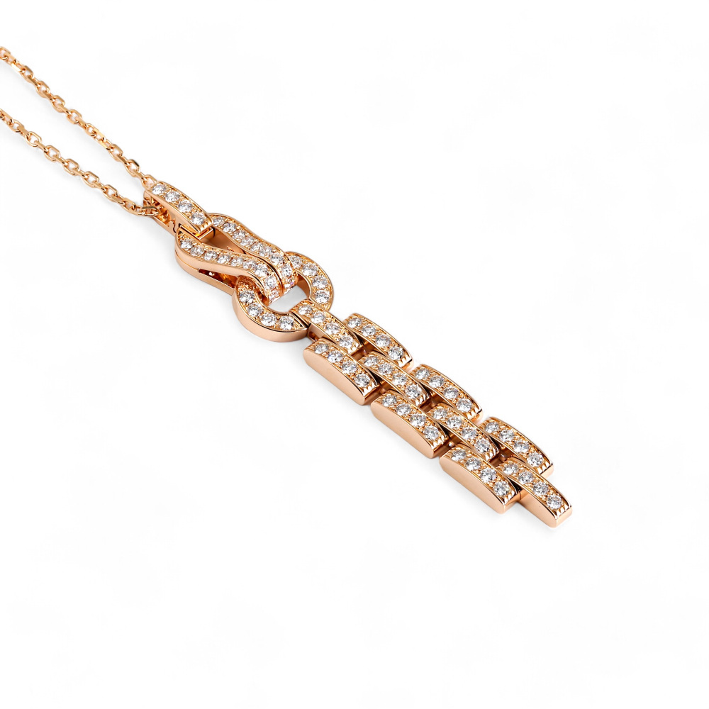 Cartier Agraf Necklace 18K Rose Gold Diamond N7424320