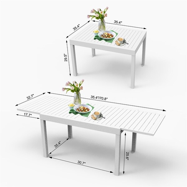Aluminum Patio Extendable Dining Table,Adjustable Patio Dining Table