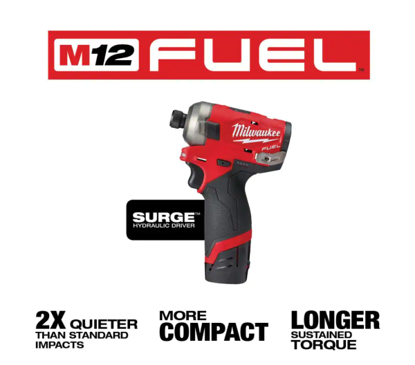 2551-22-48-11-2420 M12  SURGE 12V Lithium-Ion Brushless Cordless 1/4 in. Hex Impact Driver Compact Kit with 2.0 Ah Battery