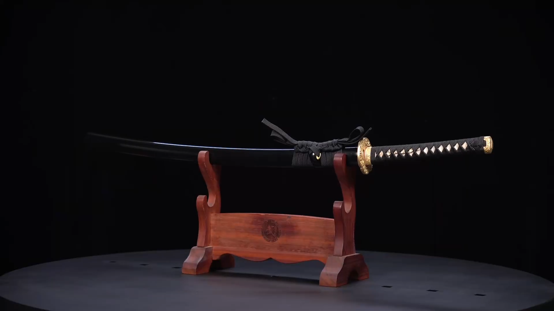 Handmade Katana Damascus Sanmai Blue Blade Phoenix Tail Copper Tsuba Full Tang