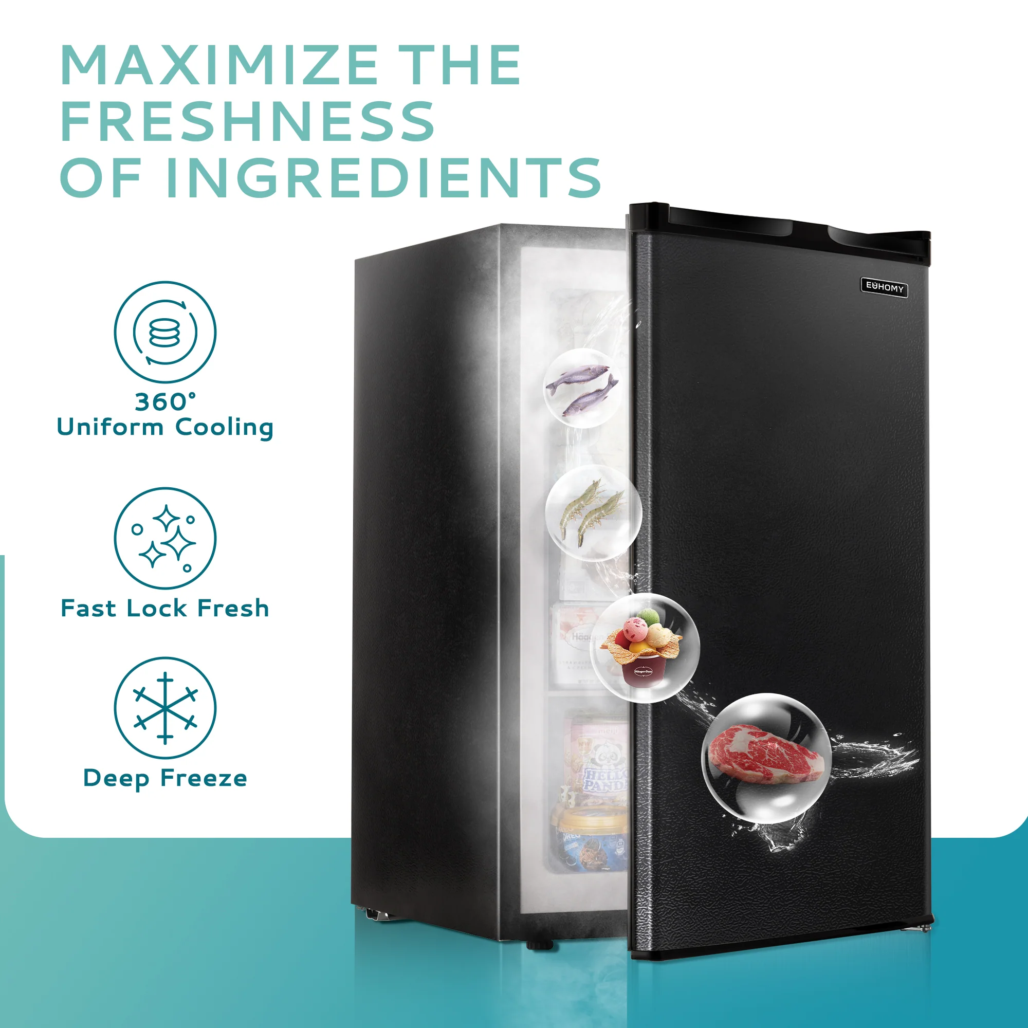 Compact Mini Freezer, Upright freezer Rapid Cooling