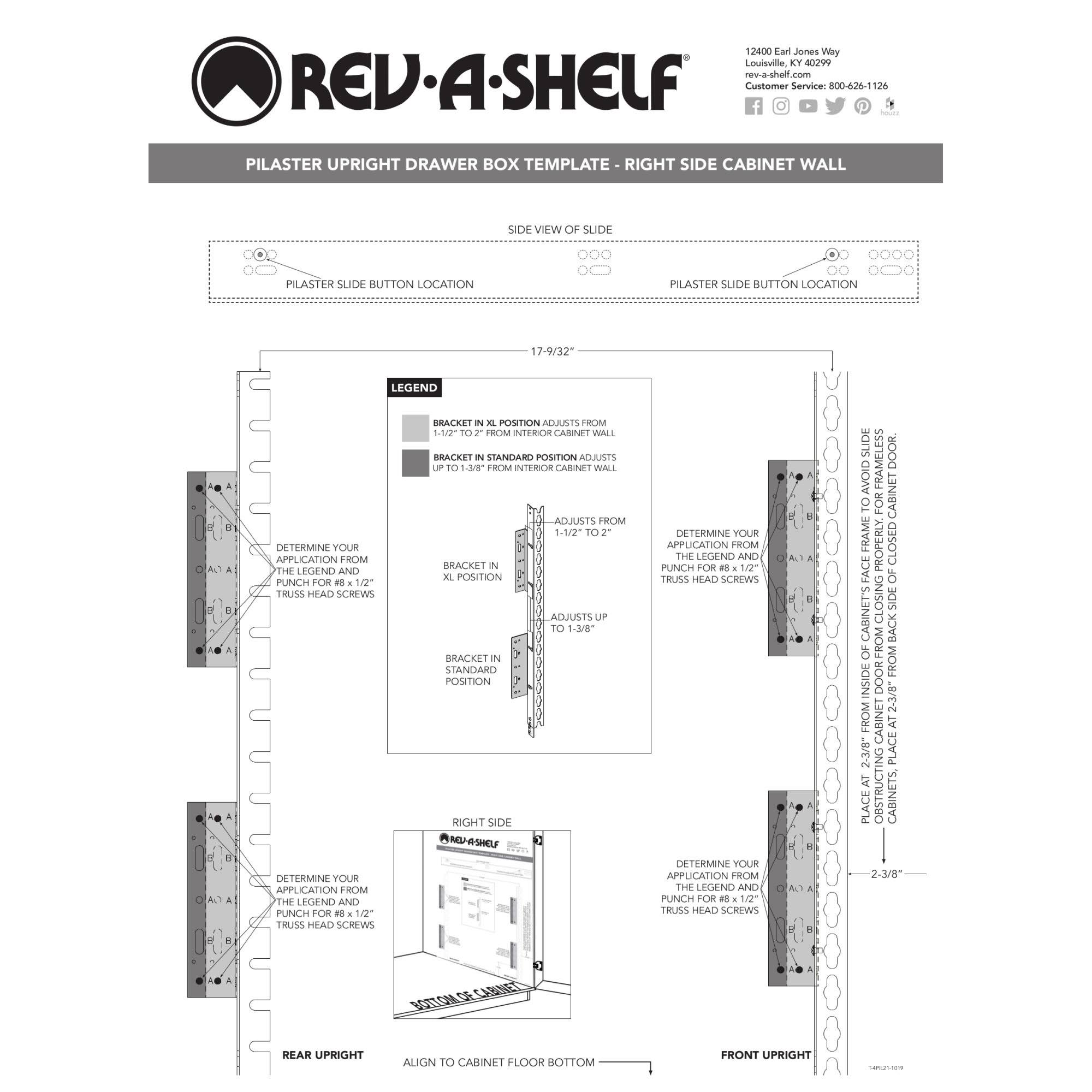 Rev-A-Shelf - 4PIL-18SC-2 - 15x22 Wood Pilaster System Kit