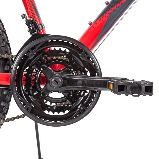 Hardtail Mountain Bike, Stone Mountain 24-26 inch 21-Speed, Lightweight, Gloss Red (74808)