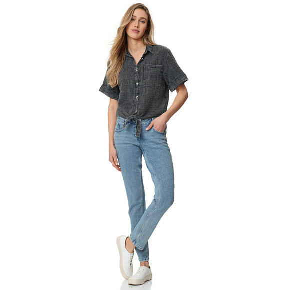 Gina Damen Musselin-Bluse mit Brusttasche