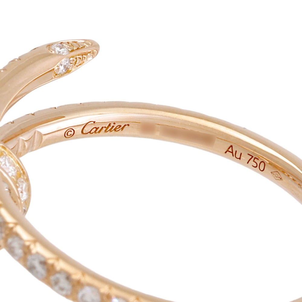Cartier Juste un Clou Sm Semi-pavé Ring 18K Rose Gold Diamond B4231400